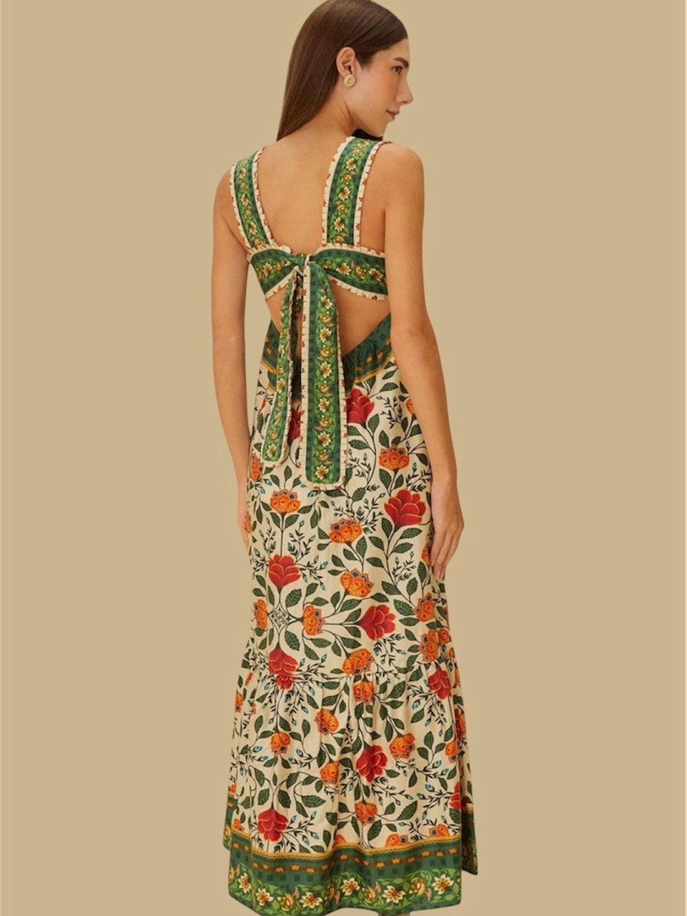 NWT FARM Rio Sand Garden Tapestry Maxi Dress Size Large - Picture 2 of 10